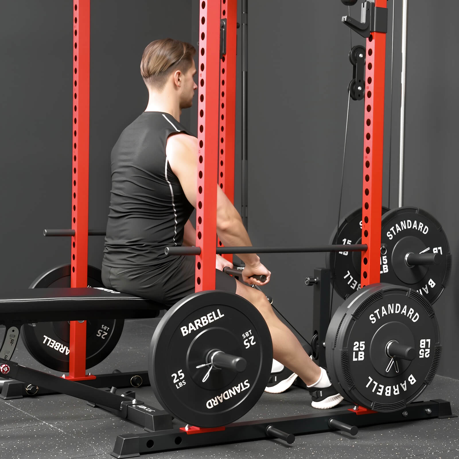 F4 Power Rack with Lat Pull Down System