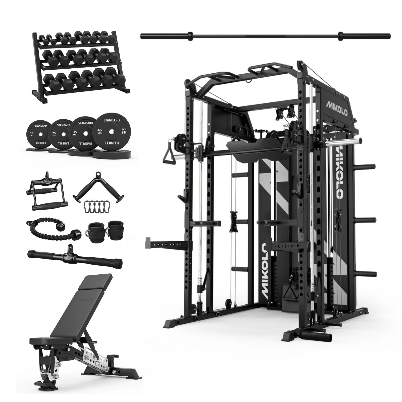 HORUS™ Home Gym Pack with 350 lbs Dumbbell Set