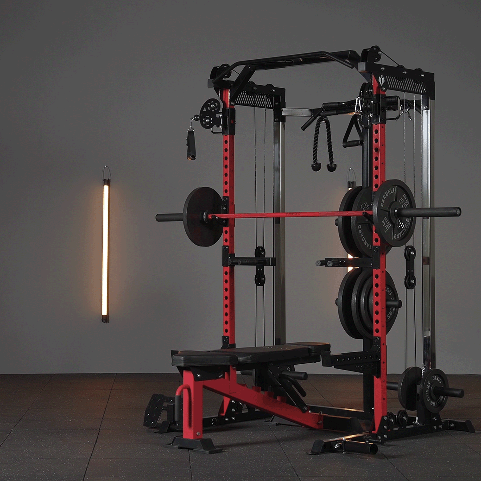 mikolo-all-in-one-home-gym-power-rack-barbell-weight-bench