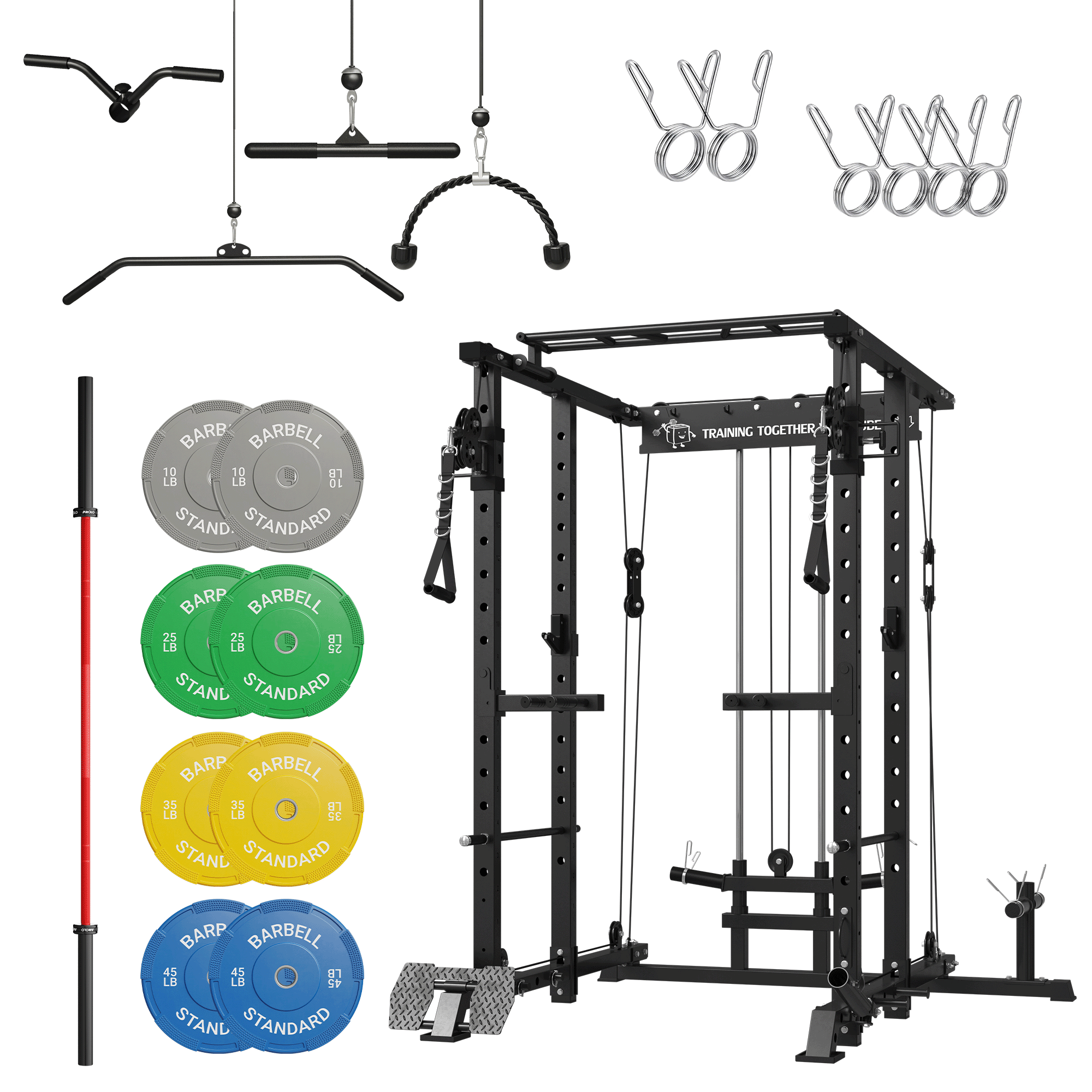 MIKOLO K3 Rack with Barbell and Weights Set