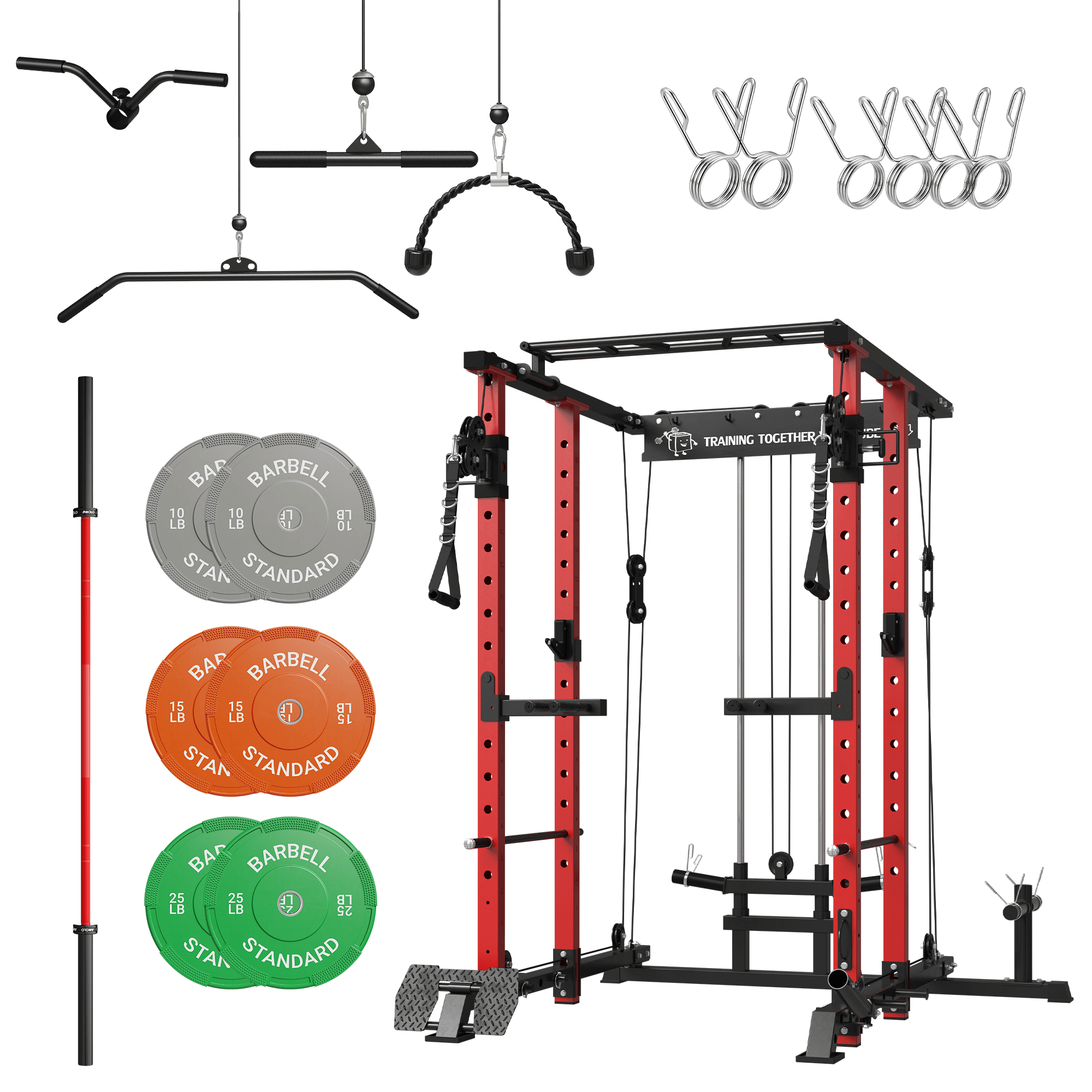 MIKOLO K3 Rack with Barbell and Weights Set