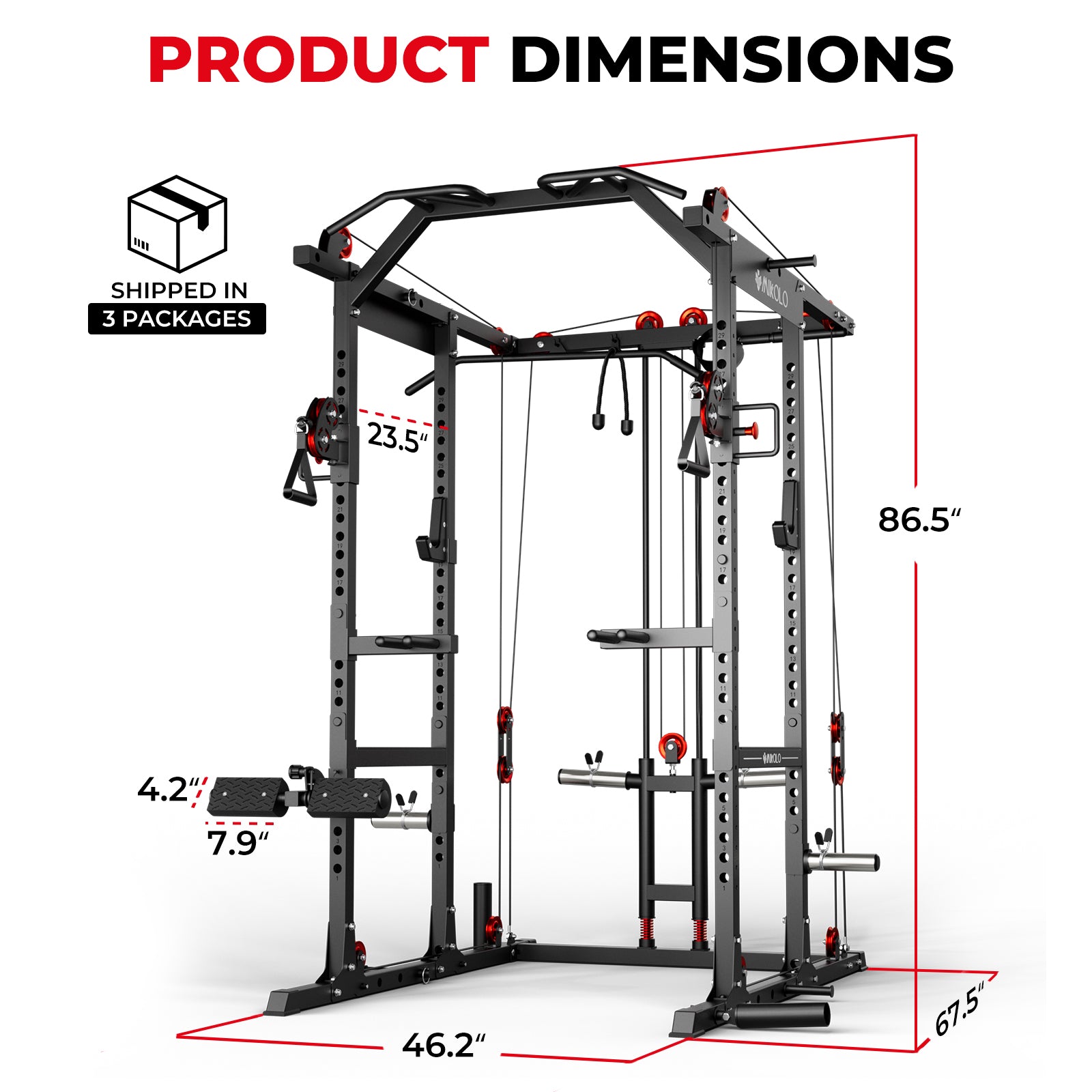 K6-2.0 Ultra All-in-One Power Rack Functional Trainer - MIKOLO
