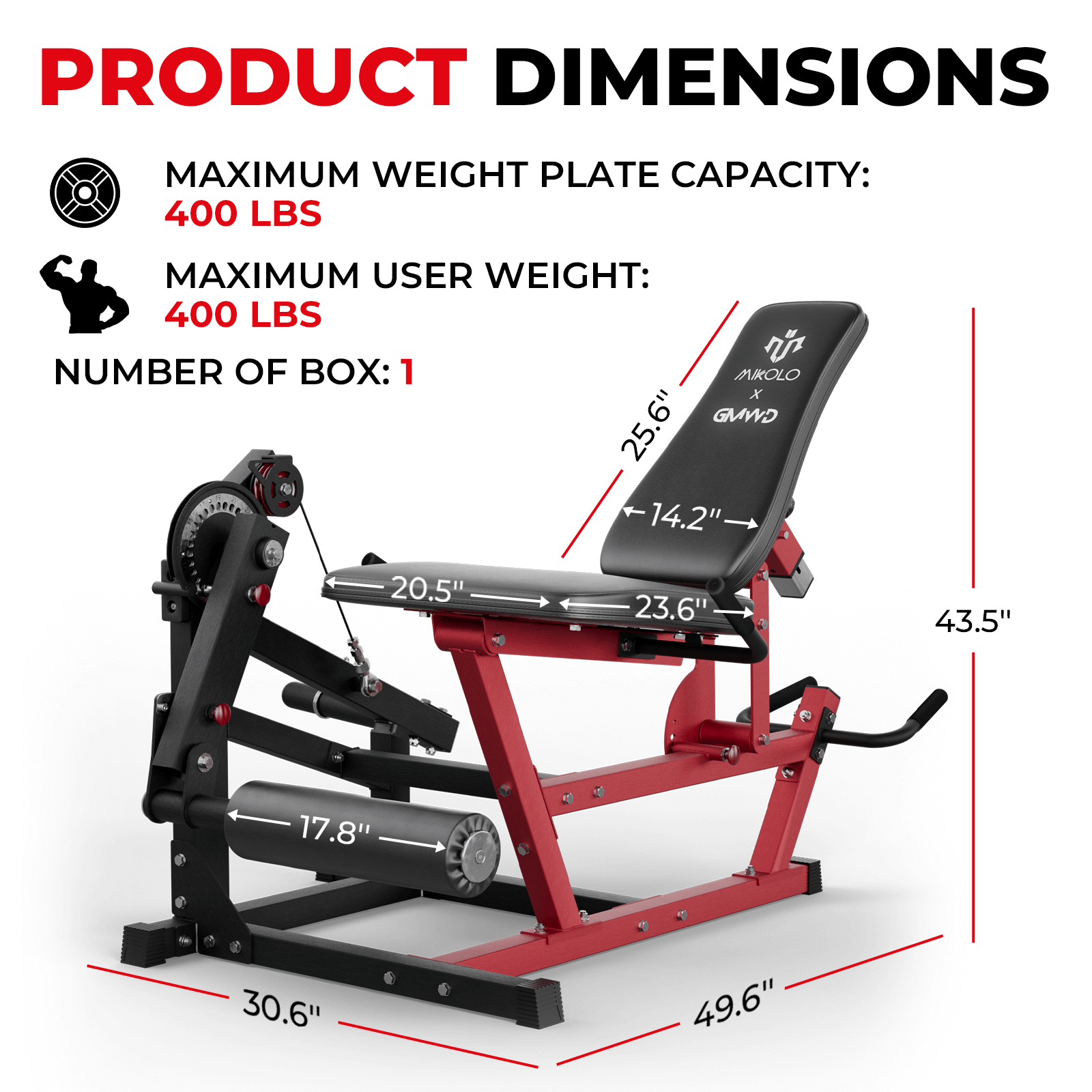 TAWERET™  1:1 Cable Ratio Leg Extension and Curl Machine