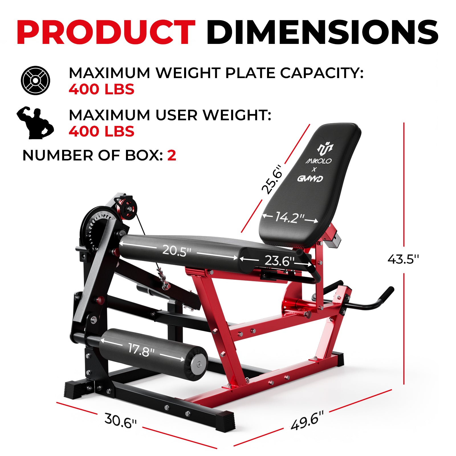 TAWERET™  1:1 Cable Ratio Leg Extension and Curl Machine