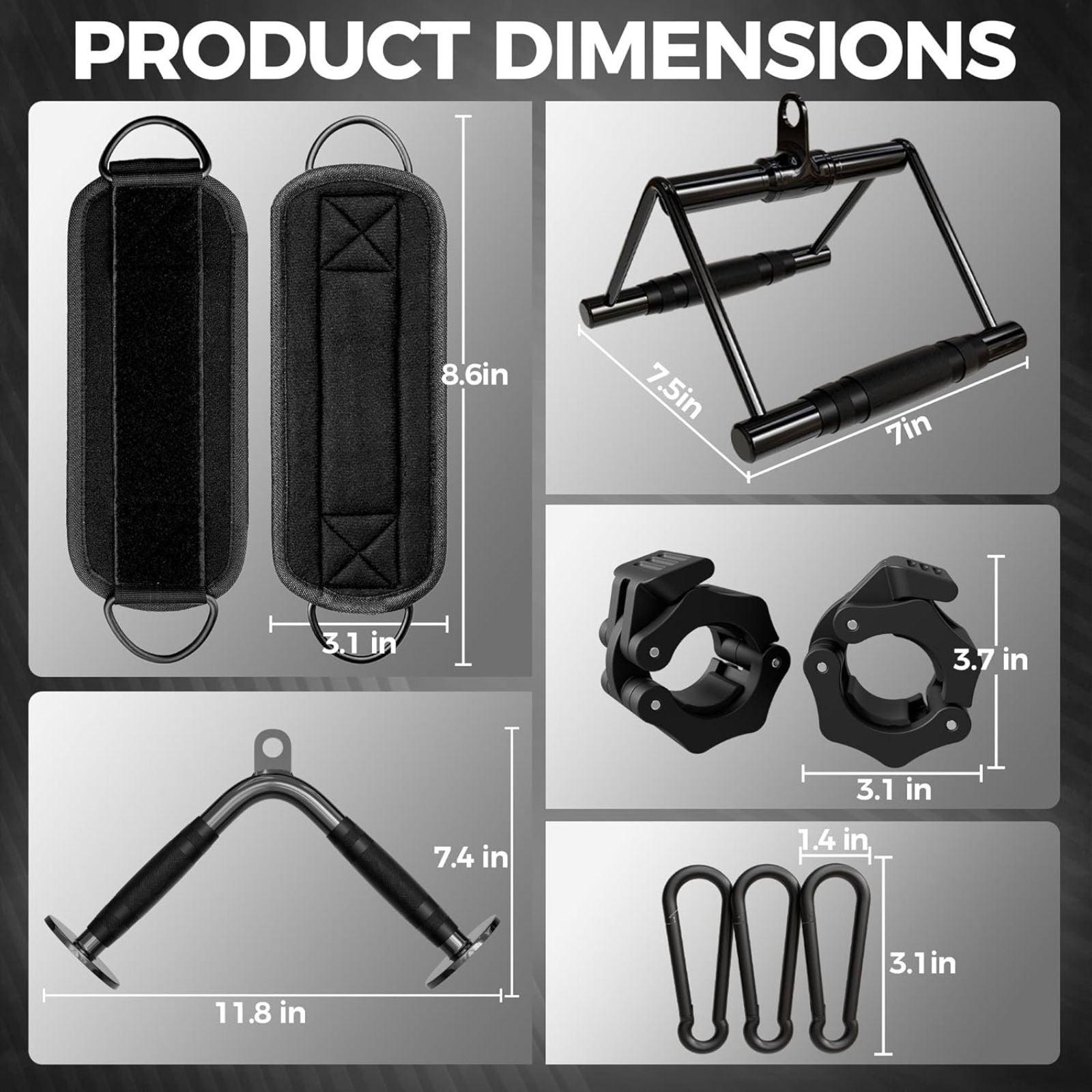 Upgraded Cable Handle Set, 6 pcs, Black Coating - MIKOLO