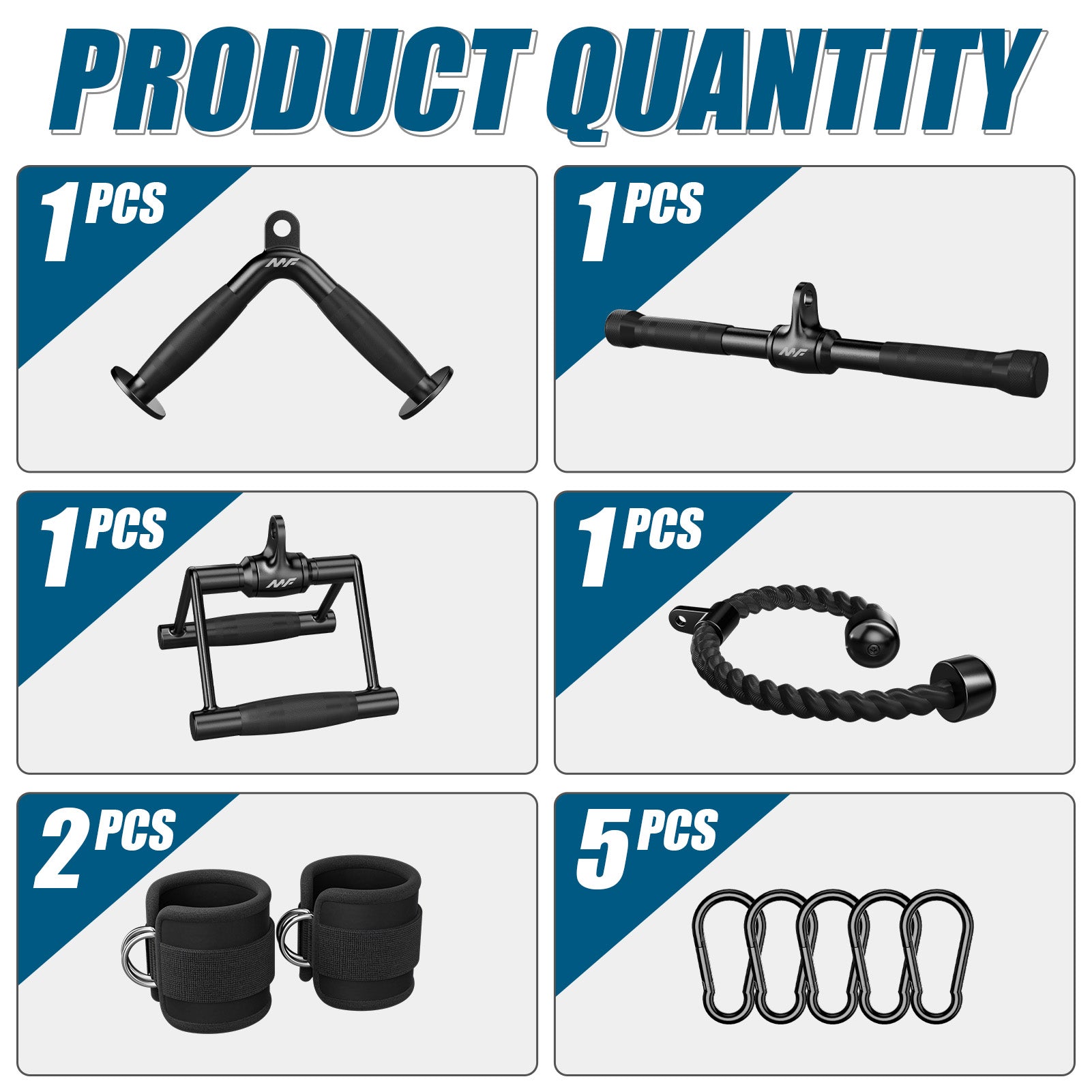Upgraded Cable Handle Set, 6 pcs, Black Coating - MIKOLO
