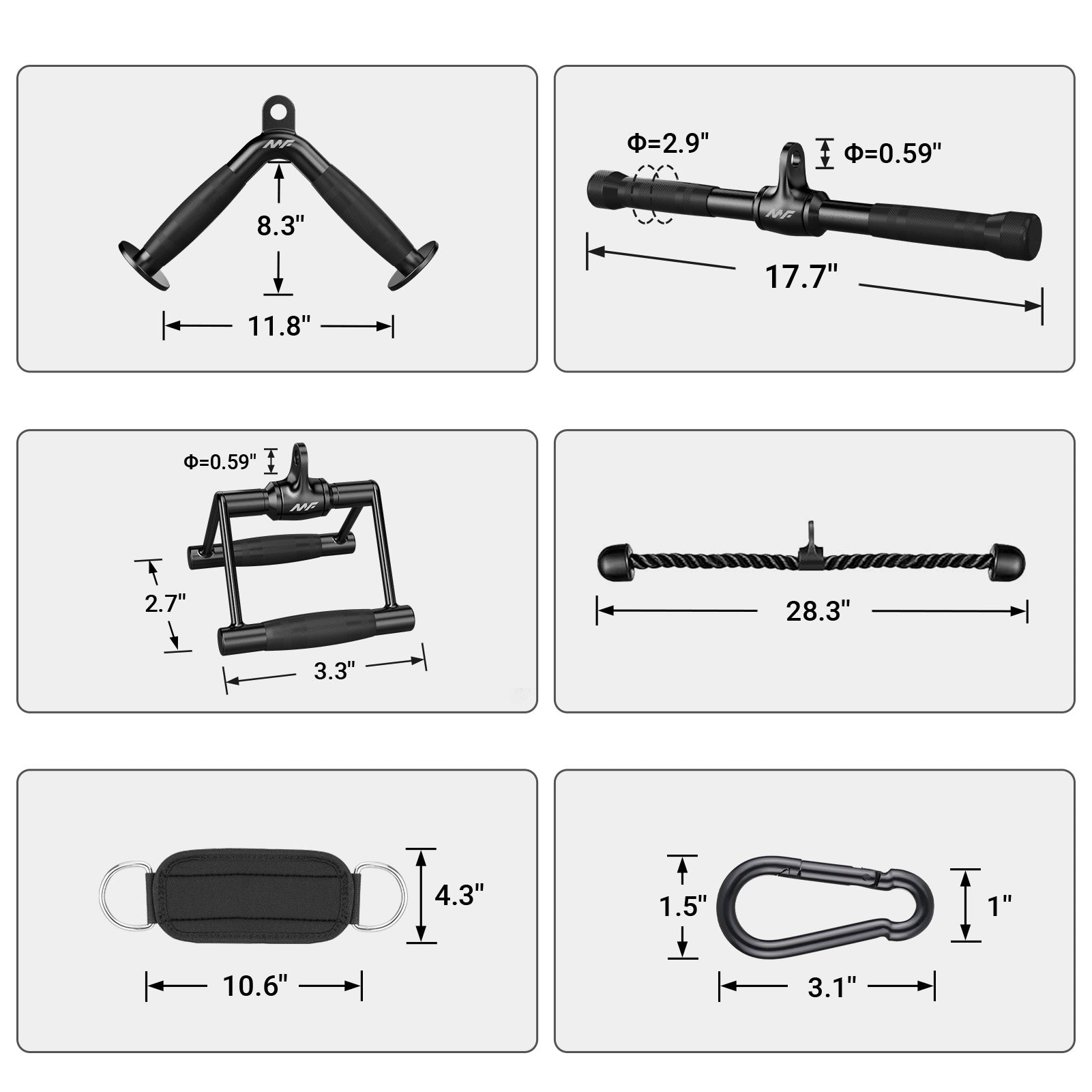 Upgraded Cable Handle Set - 6 pcs - Black Coating