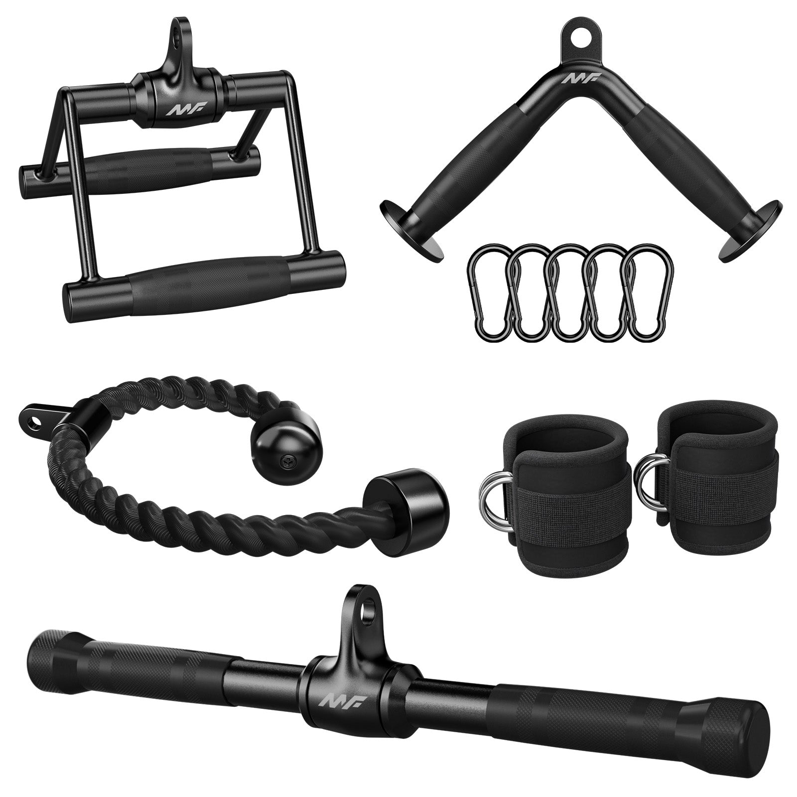 Upgraded Cable Handle Set, 6 pcs, Black Coating - MIKOLO