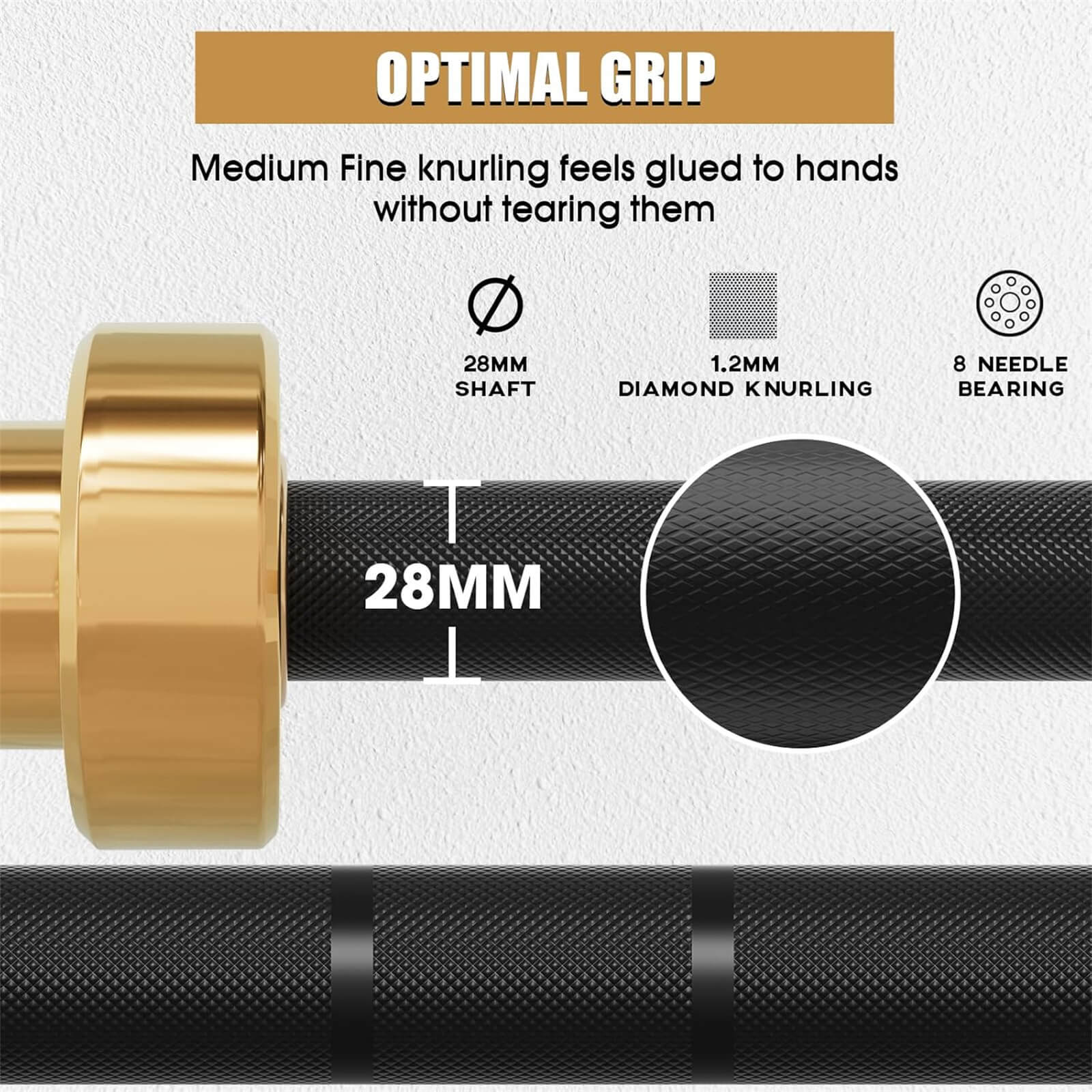 Gold 7 ft Barbell - 20 kg