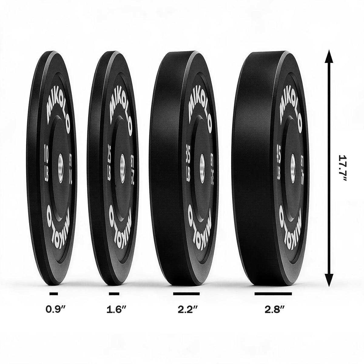 Black Bumper Plates WP05 - 230 lbs set