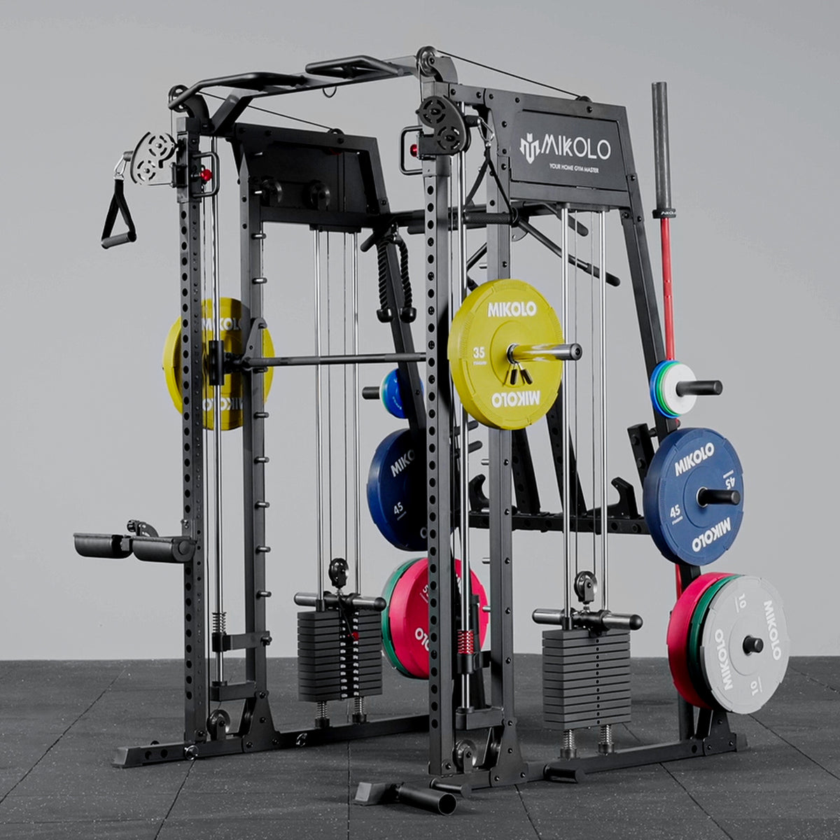 Smith Machine with Hybrid Weight Stacks | All-in-One Home Gym | MIKOLO