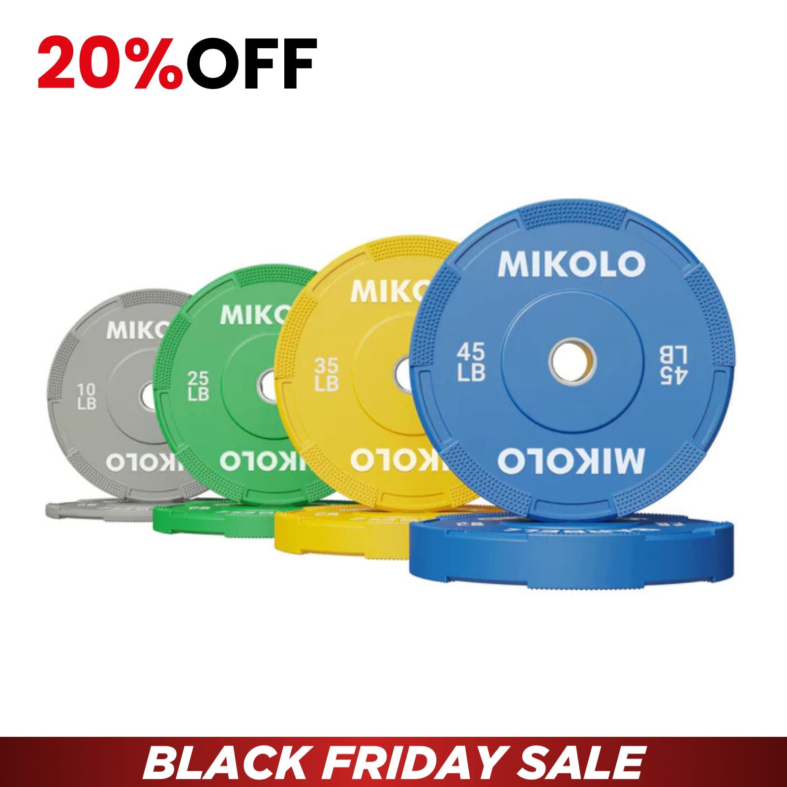 EZ Grip Bumper Plates - 230/370 lbs set - color