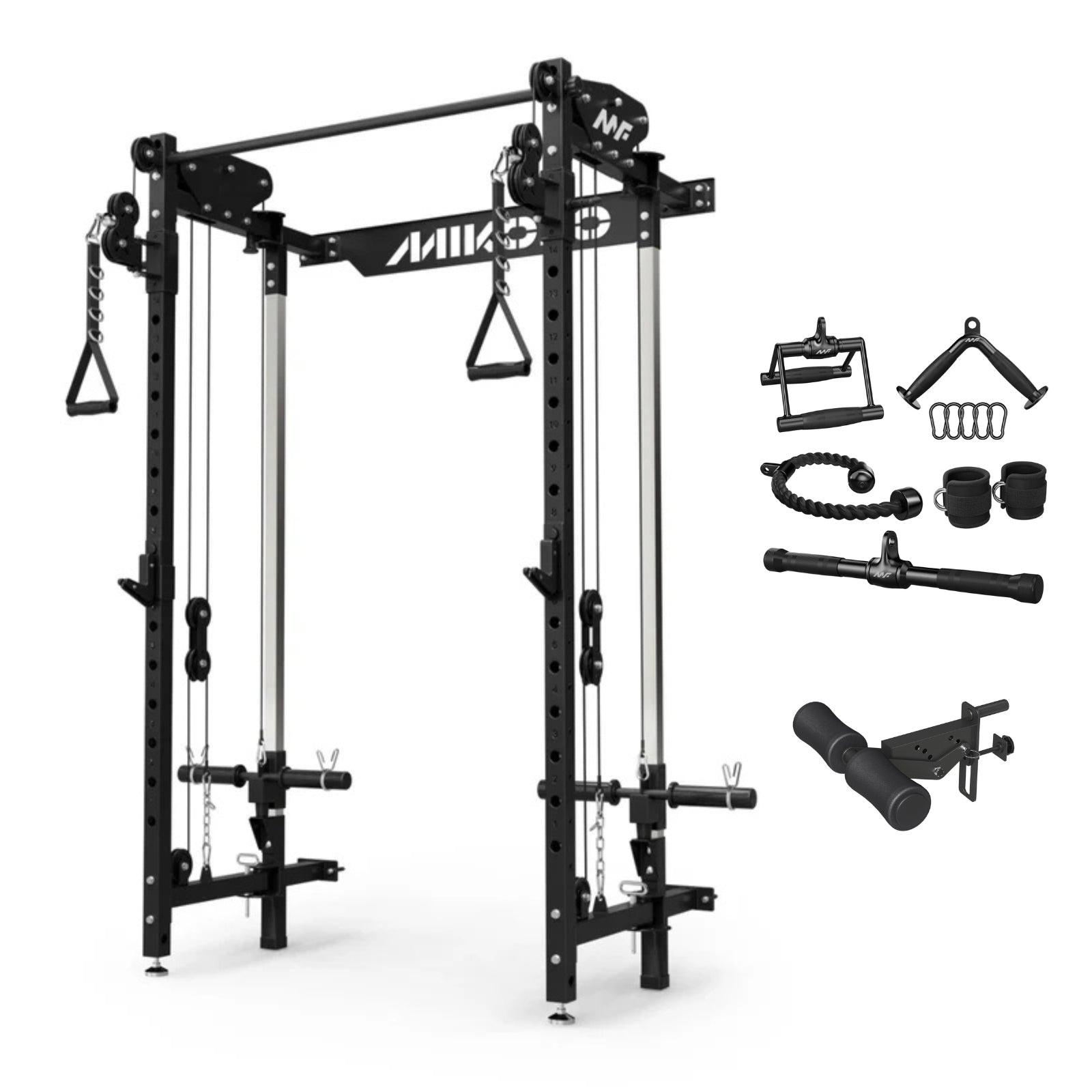 Mikolo Cheetah Folding Wall Mount All-in-One Trainer in Black with Full Cable Attachments