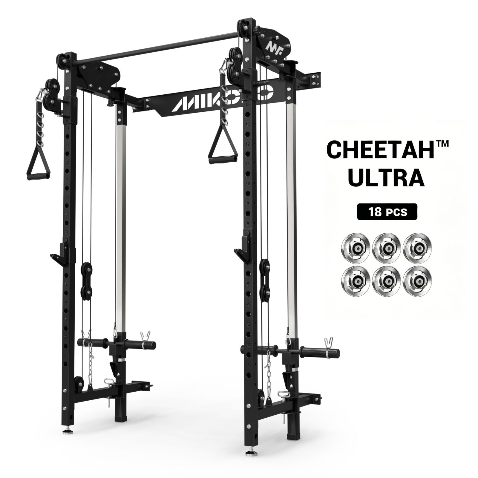 CHEETAH™ Wall Mounted Folding Power Rack Functional Trainer