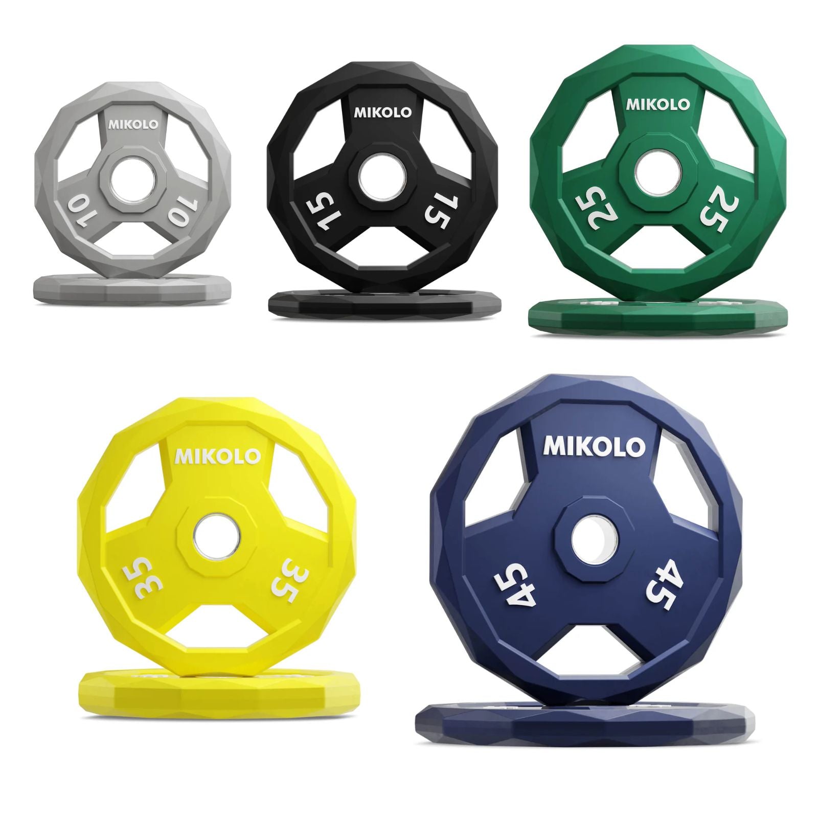 Rubber Coated Olympic Weight Plates Tri-Grip 2
