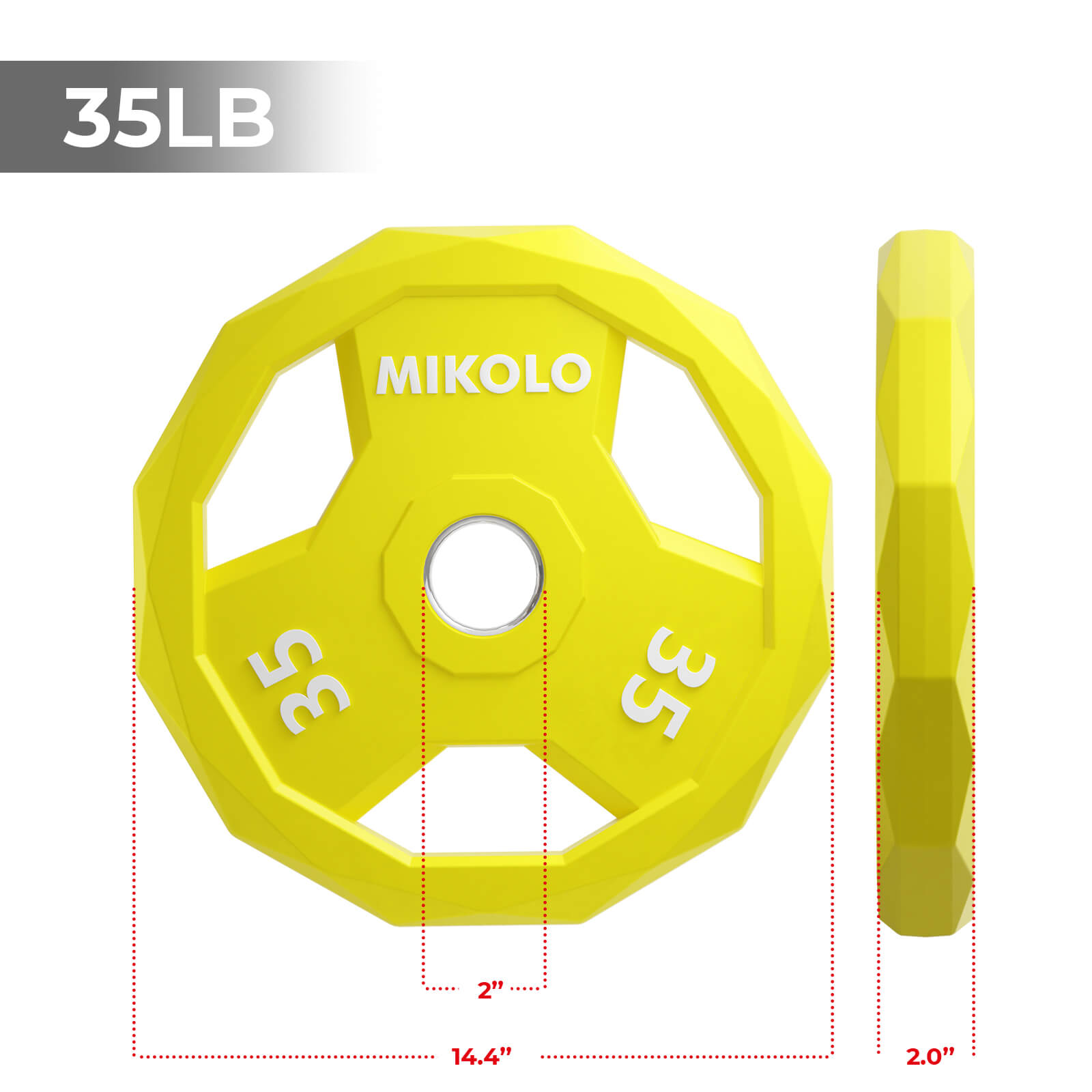 Rubber Coated Olympic Weight Plates Tri-Grip 2