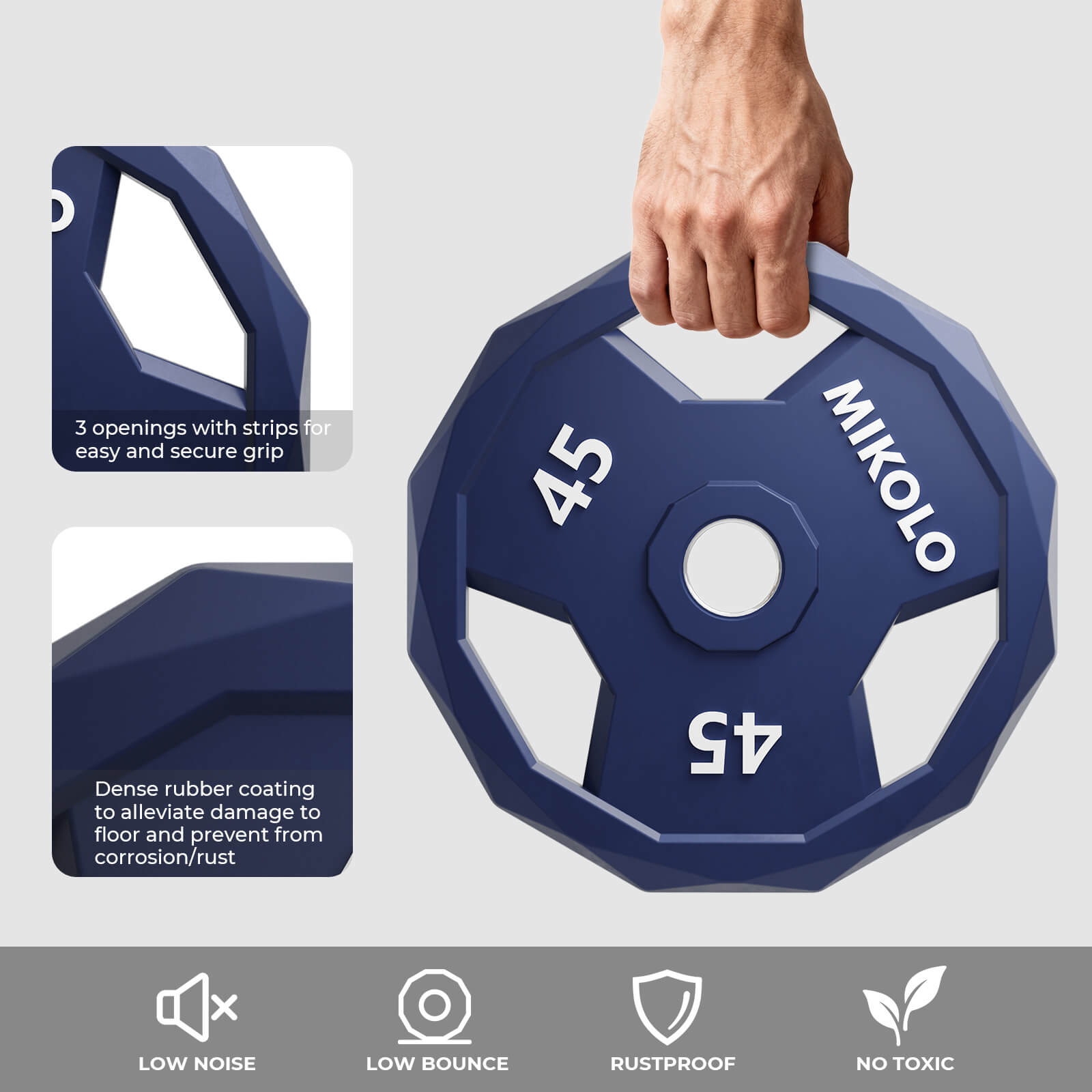 Ez-grip Color Rubber Coated Olympic Weight Plates