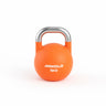 Orange MIKOLO kettlebell with a silver handle and white 16KG text on a white background