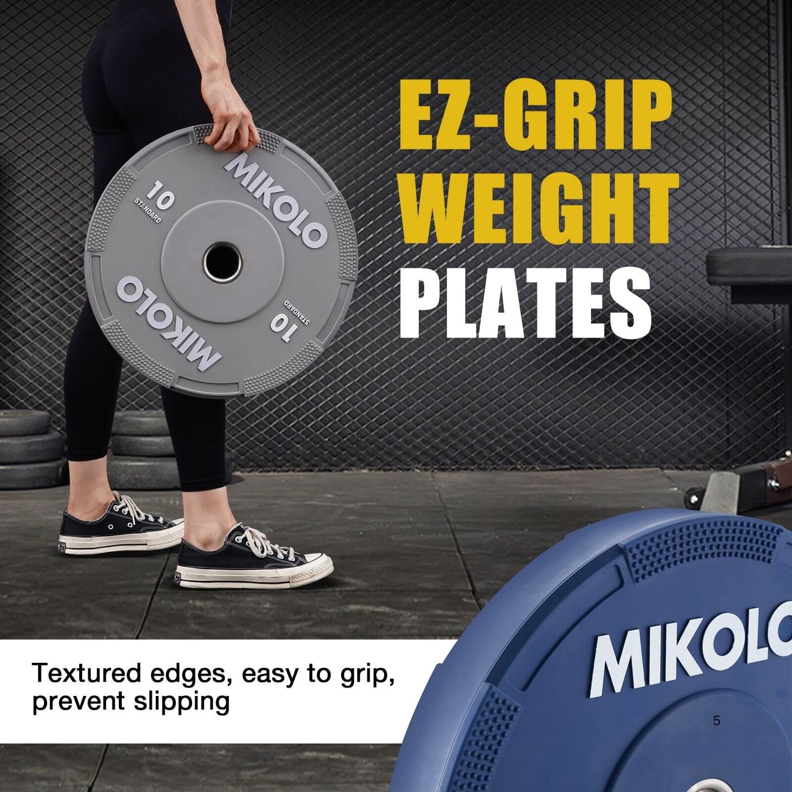 EZ Grip Bumper Plates, 230/260 lbs, Blemished - MIKOLO