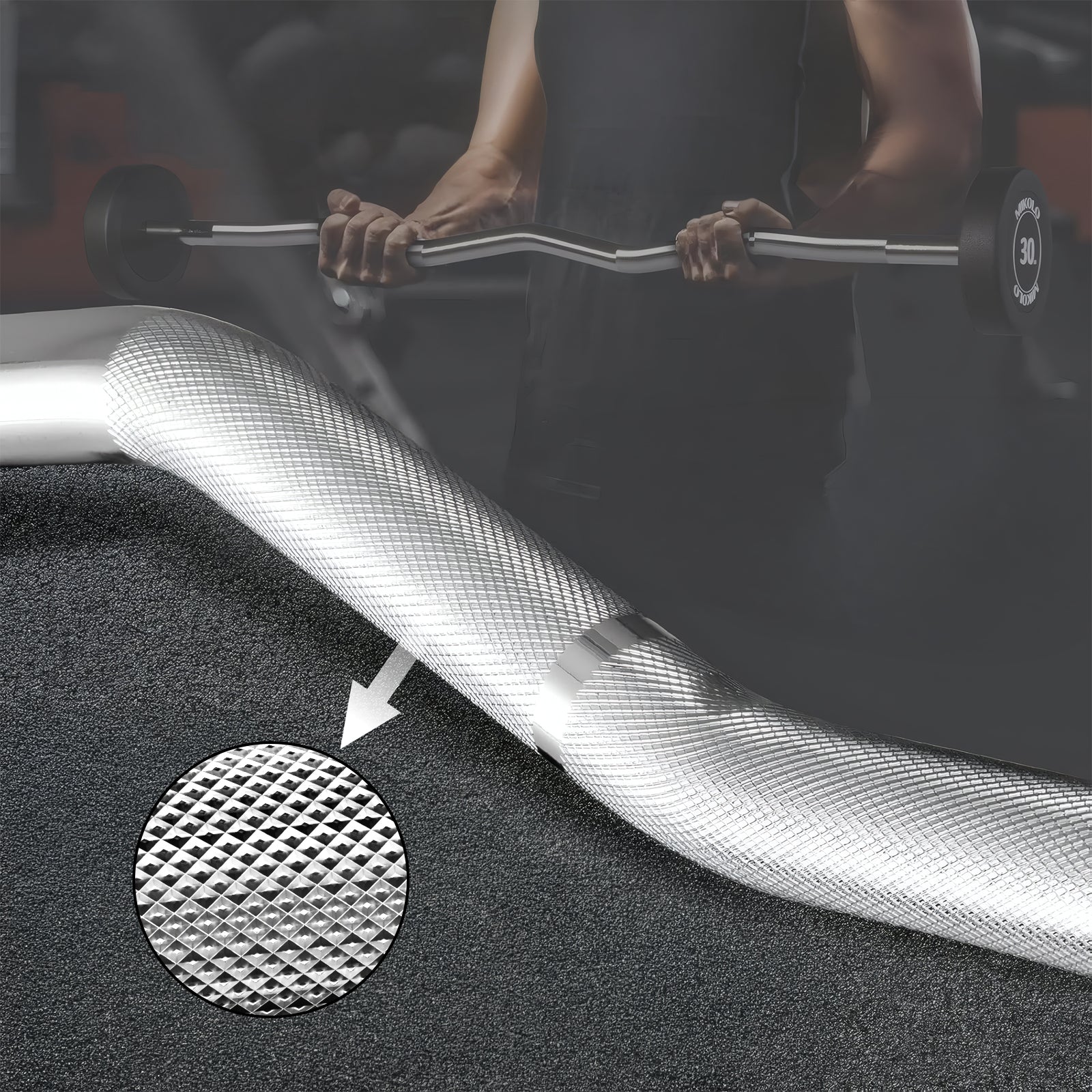 1/2 MICU■送料無料■プレート37.5kgセット EZバー MIKOLO FB01 Fixed Weight EZ Curl Barbell Pre-Loaded Home Gym Bar