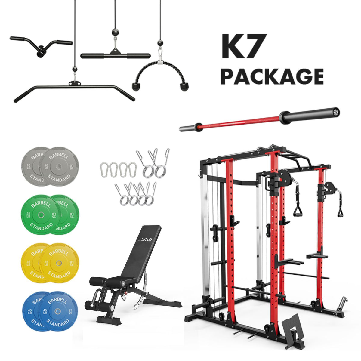 K7 Home Gym 6-post Power Rack Package - MIKOLO