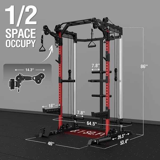 HR05 Half Rack Functional Trainer with Pivot Arms
