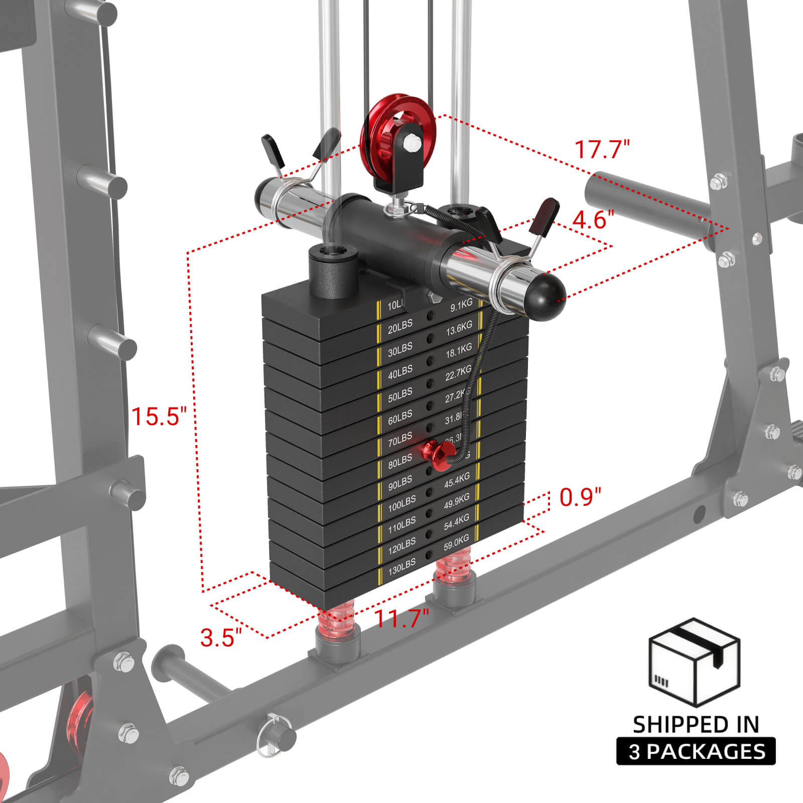 M4-2.0 Kit de actualización de pila de pesas seleccionable - 260 lb