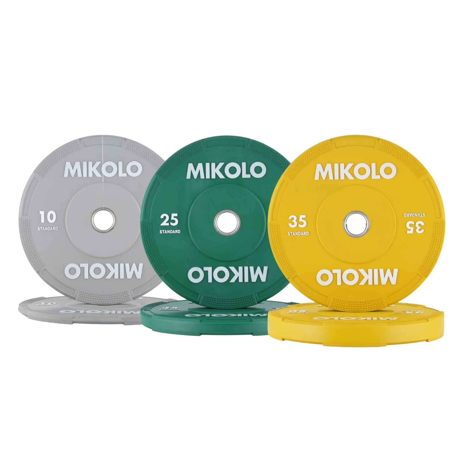 EZ Grip Bumper Plates, 230/225/320 lbs Set - MIKOLO