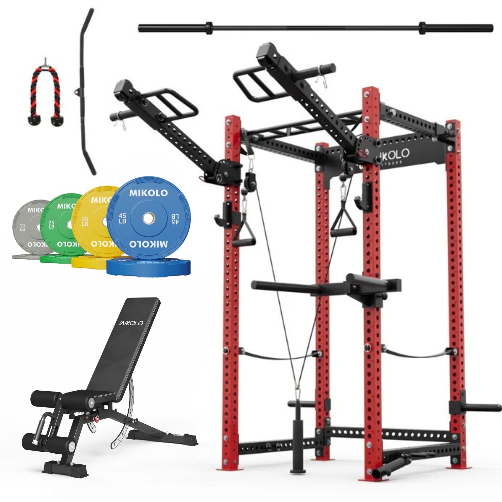 P5R Power Rack With Leg Curl and Extension Attchment - MIKOLO
