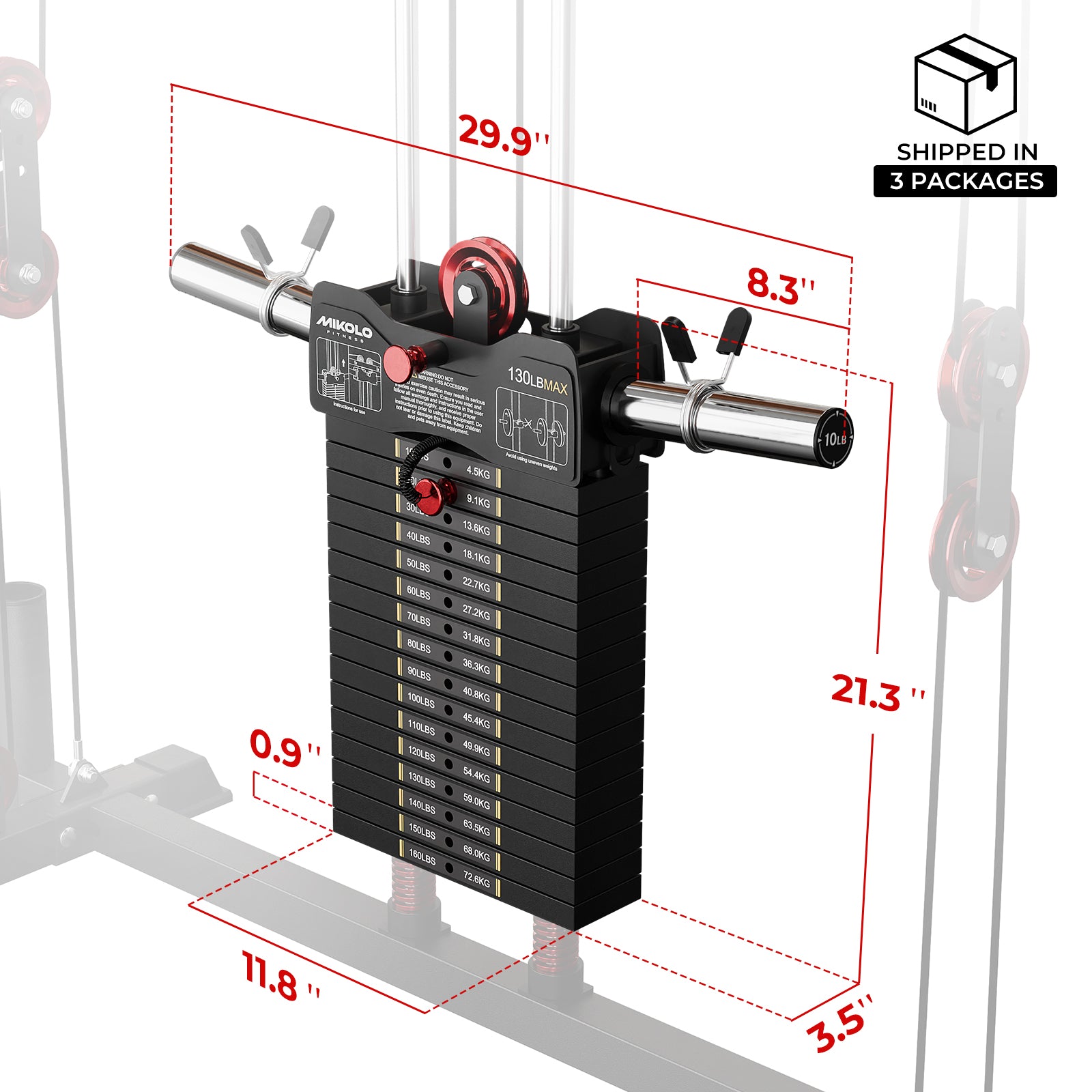 K6-2.0 Ultra Selectorized Weight Stack Upgrade Kit - 160 lb