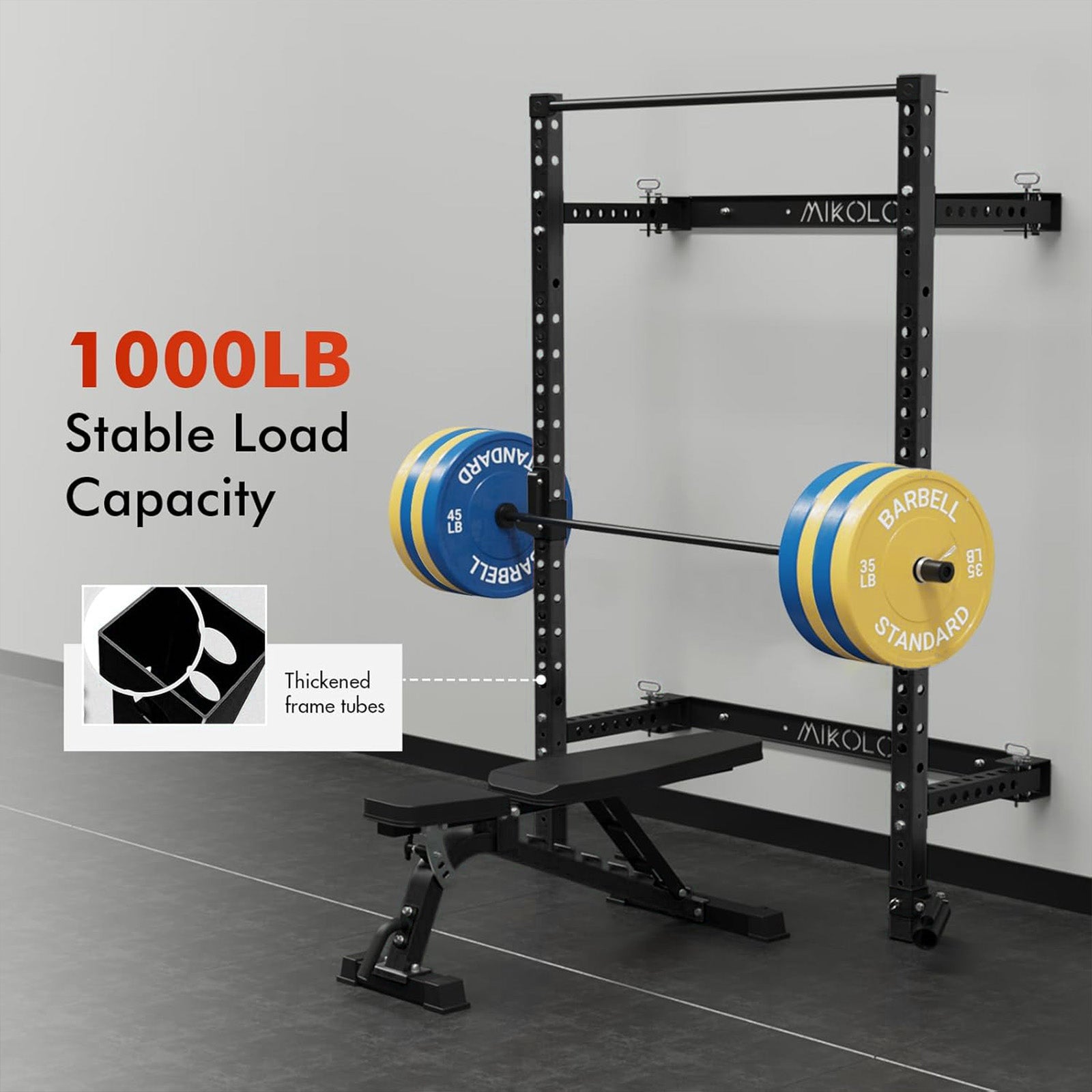 Wall-Mounted Squat Rack - Mikolo