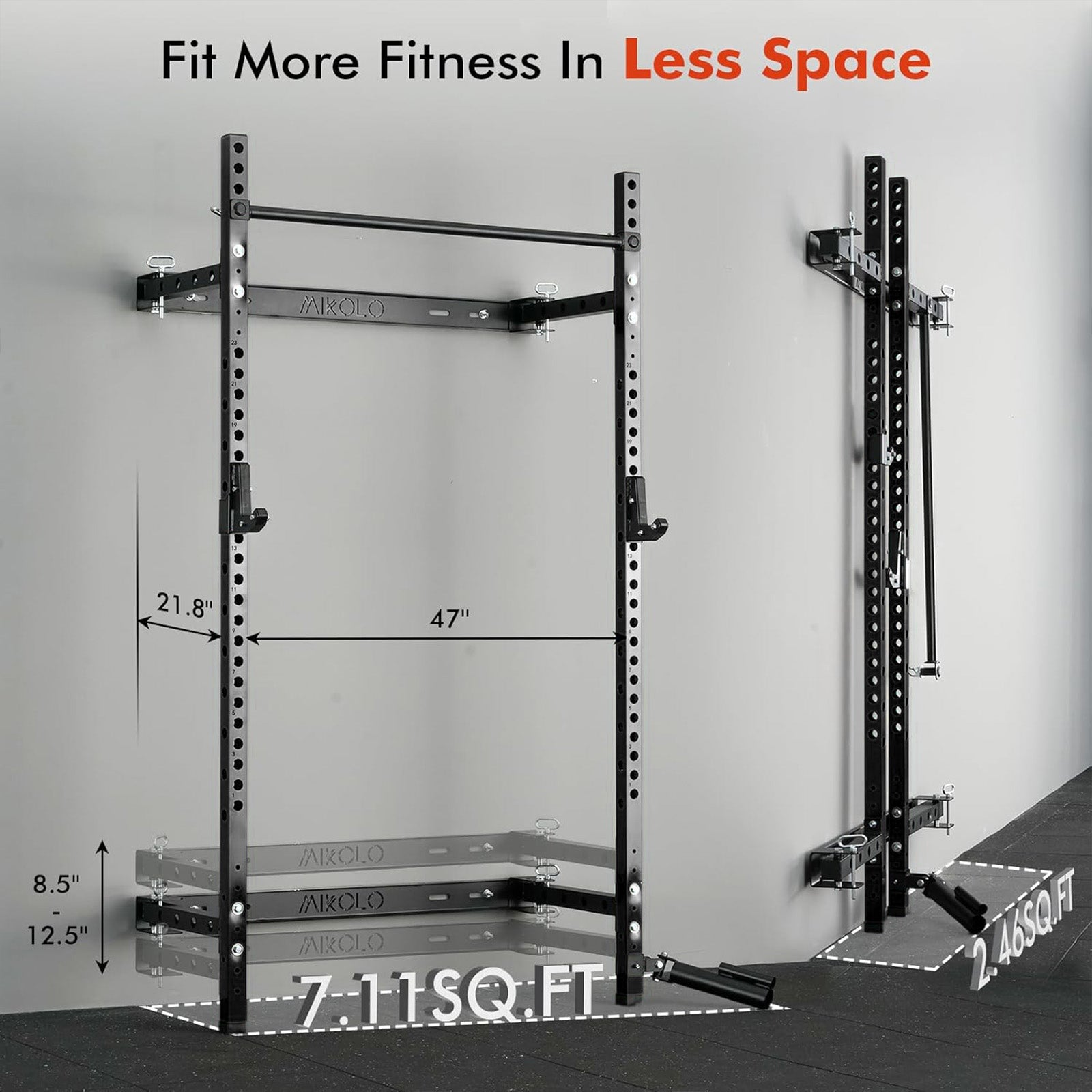 FOLDGYM™ Wall Mounted Folding Squat Rack