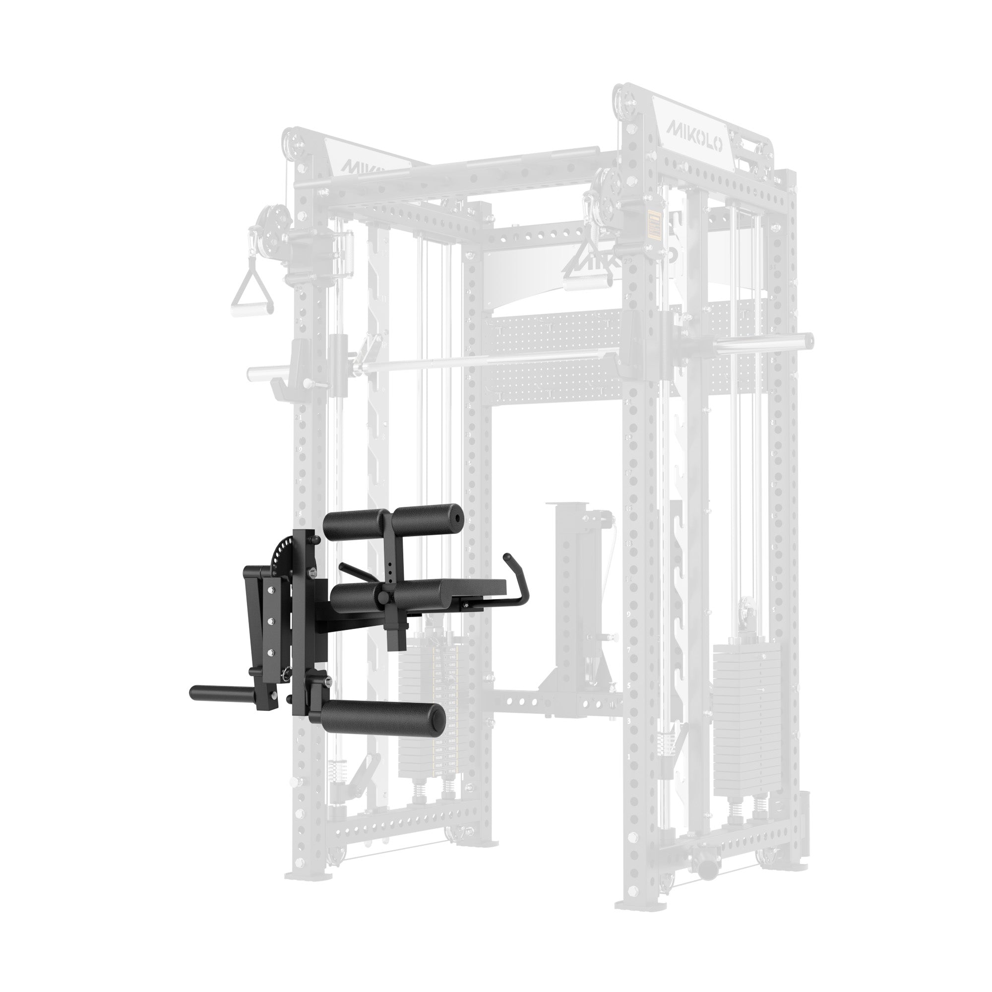 Rack-Mounted Leg Extension and Curl - 3"×3"