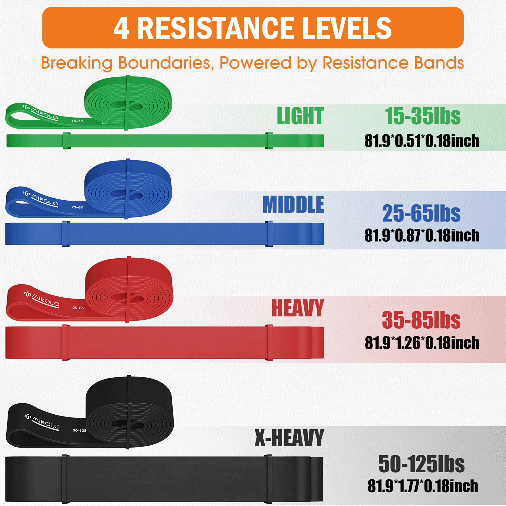 Dropship Resistance Bands; Light/medium/heavy 3 Levels Exercise