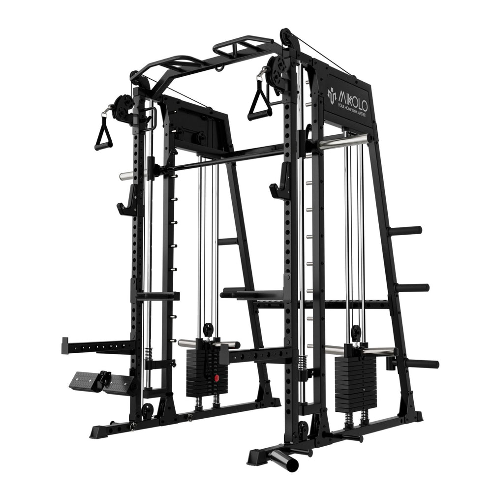 Smith Machine with Hybrid Weight Stacks | All-in-One Home Gym | MIKOLO