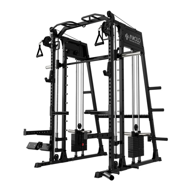 Smith Machine with Hybrid Weight Stacks | All-in-One Home Gym | MIKOLO