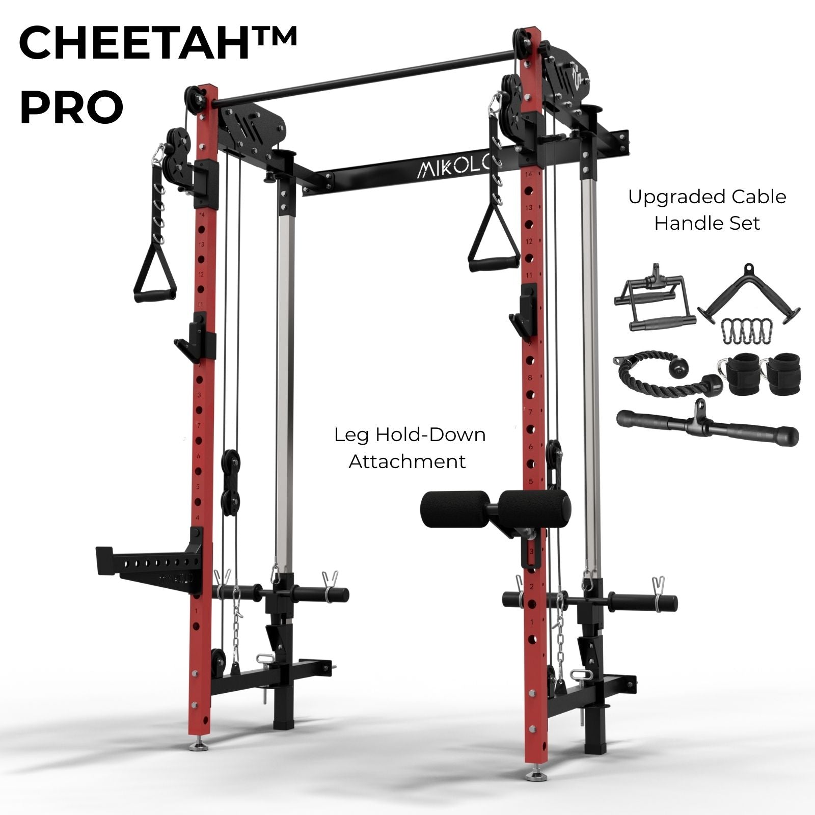 CHEETAH™ Wall Mounted Folding Power Rack Functional Trainer - Mikolo