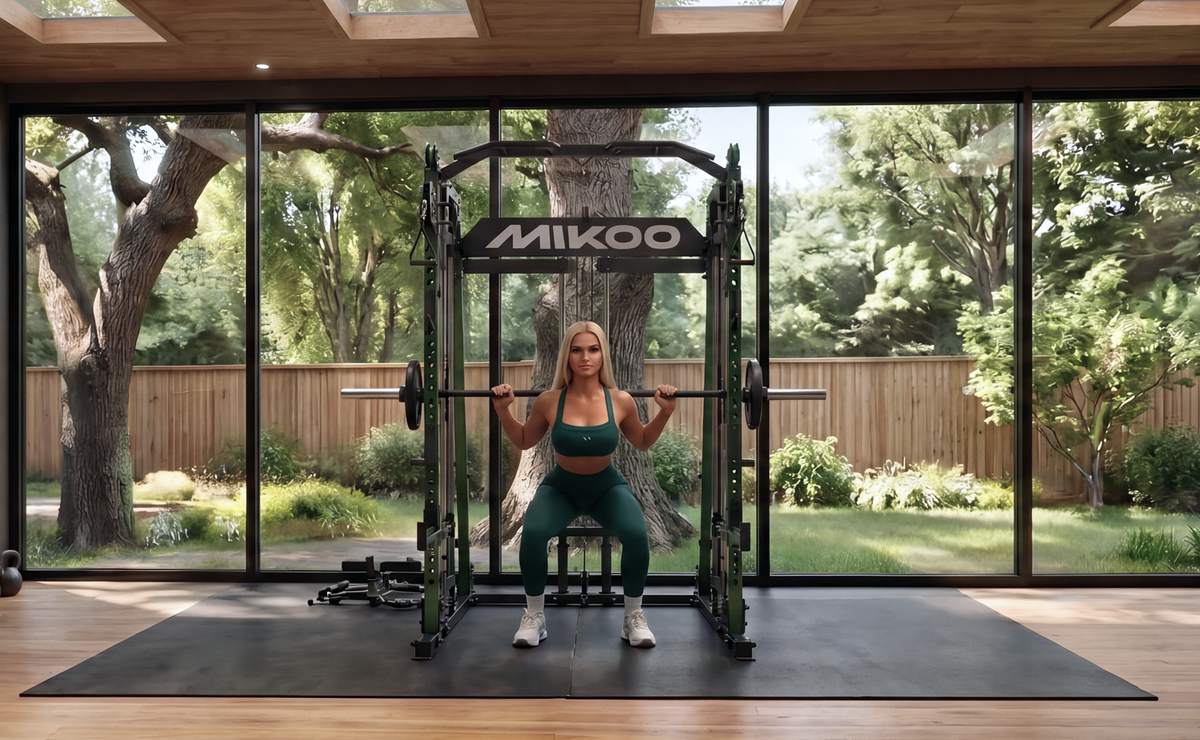 Bench press workout in a home gym