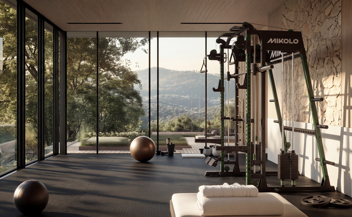 Barbell training in a home gym