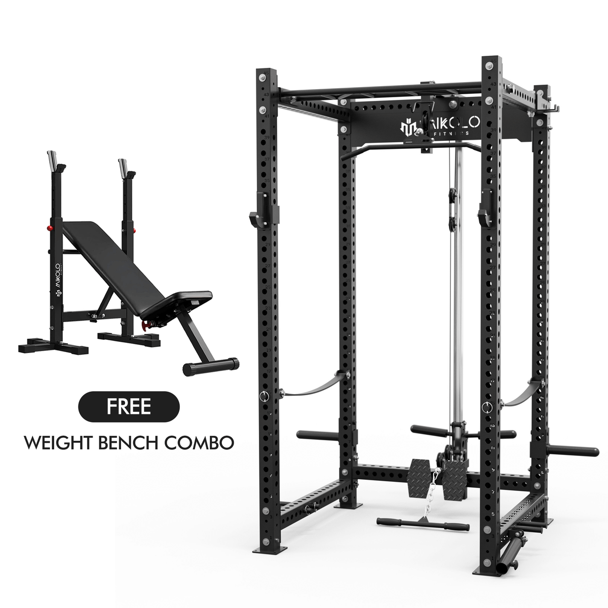 Power cage with weight bench combo sale