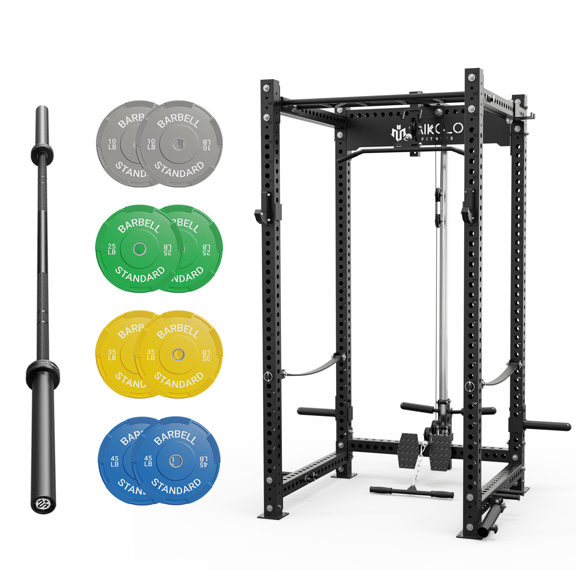 P5 Rack with Barbell and Weights Set