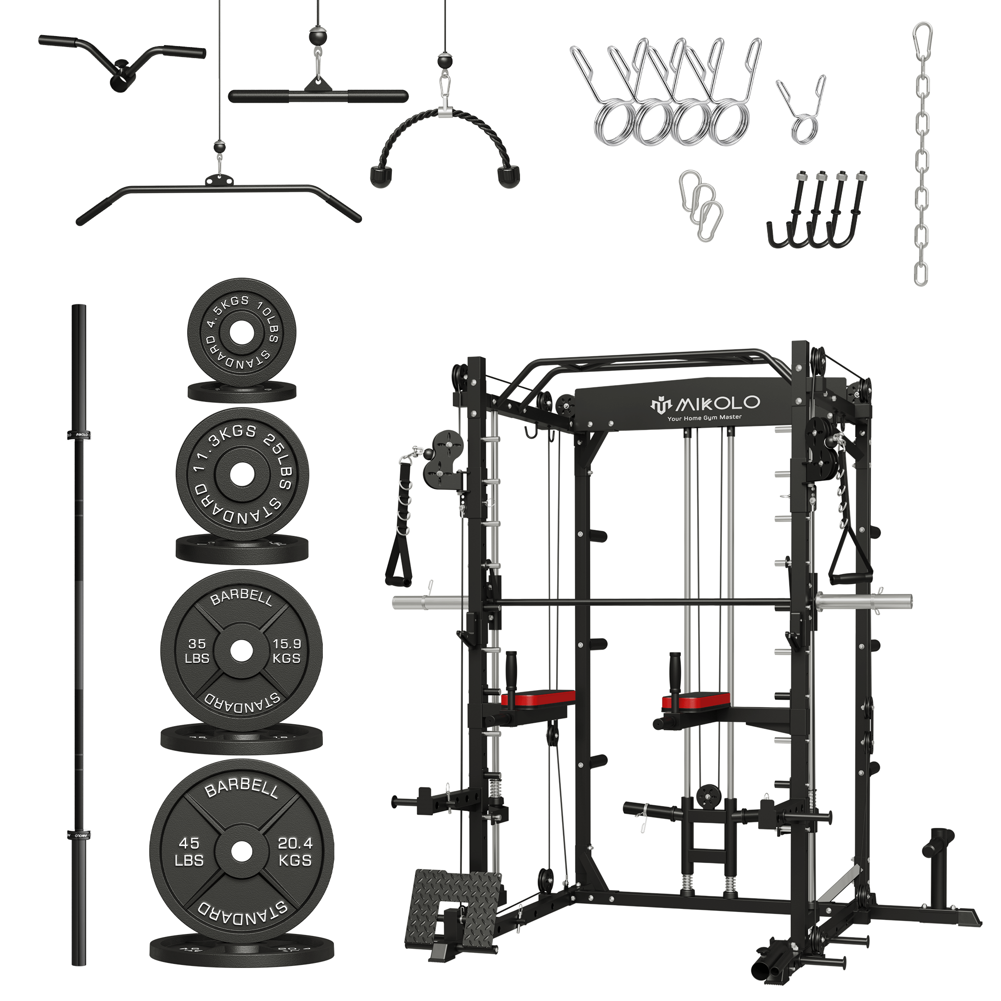 MIKOLO M3 Smith with Barbell and Weights Set