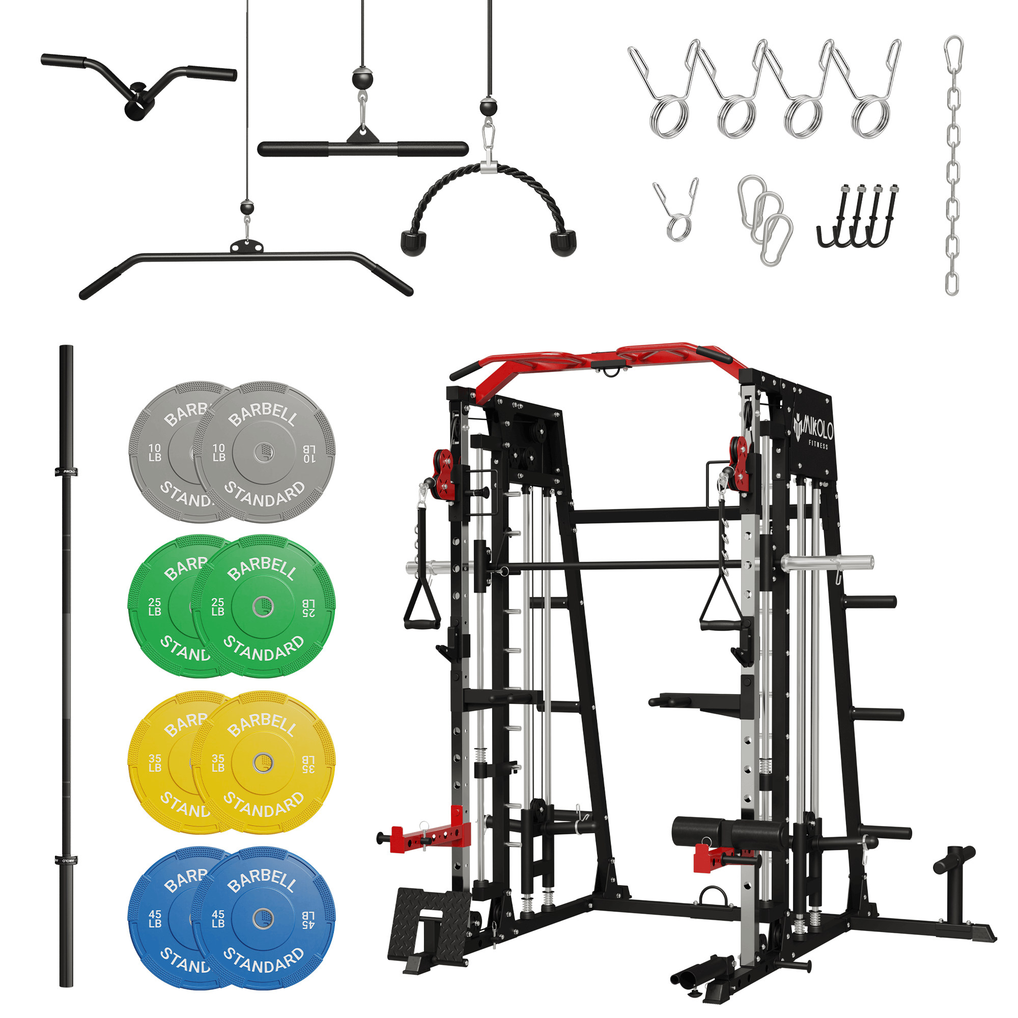 MIKOLO M4 Smith with Barbell and Weights Set