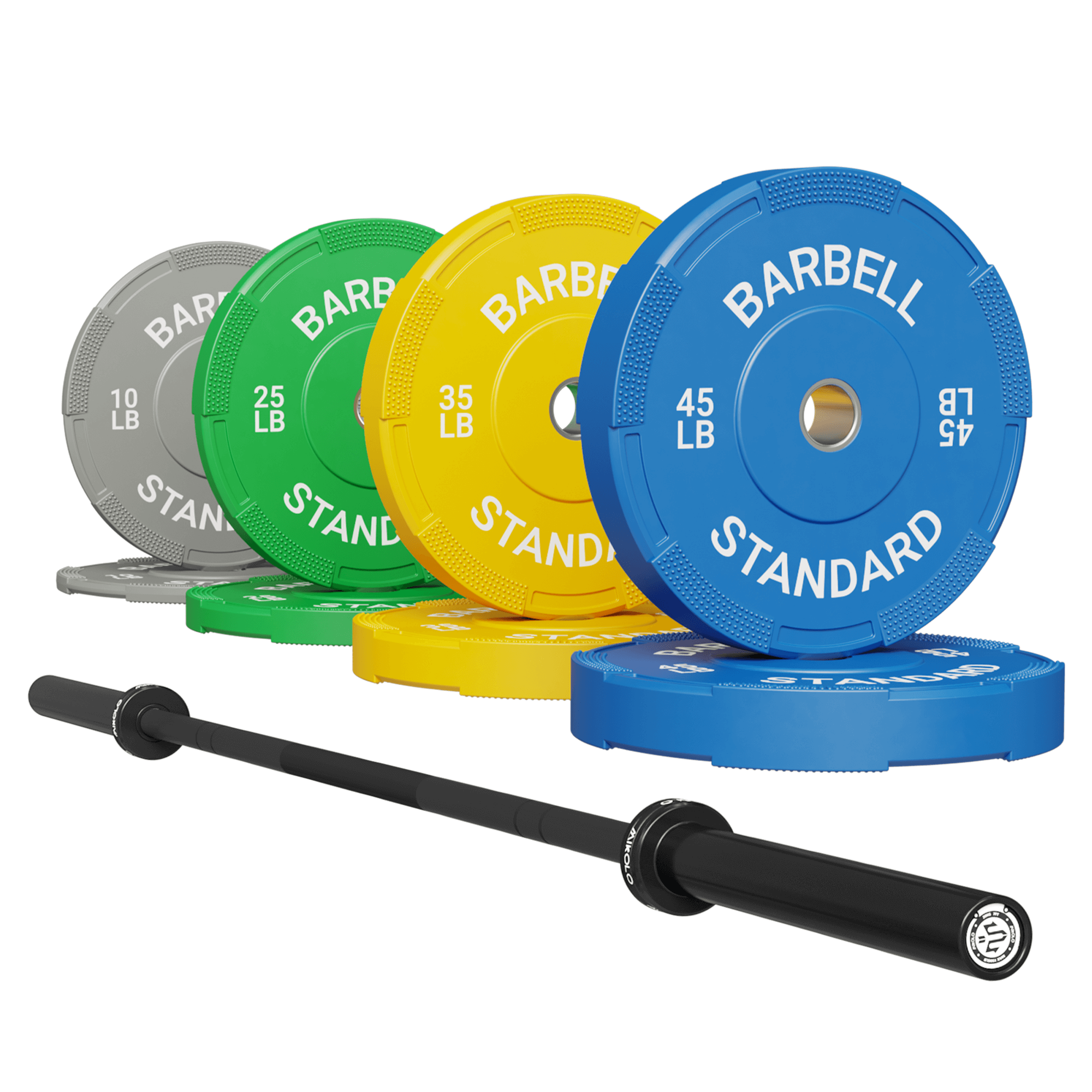 7ft Barbell 230lbs Bumper Iron Set Black Rubber Multifunctional Machine Home gym affordable Exercise Equipment