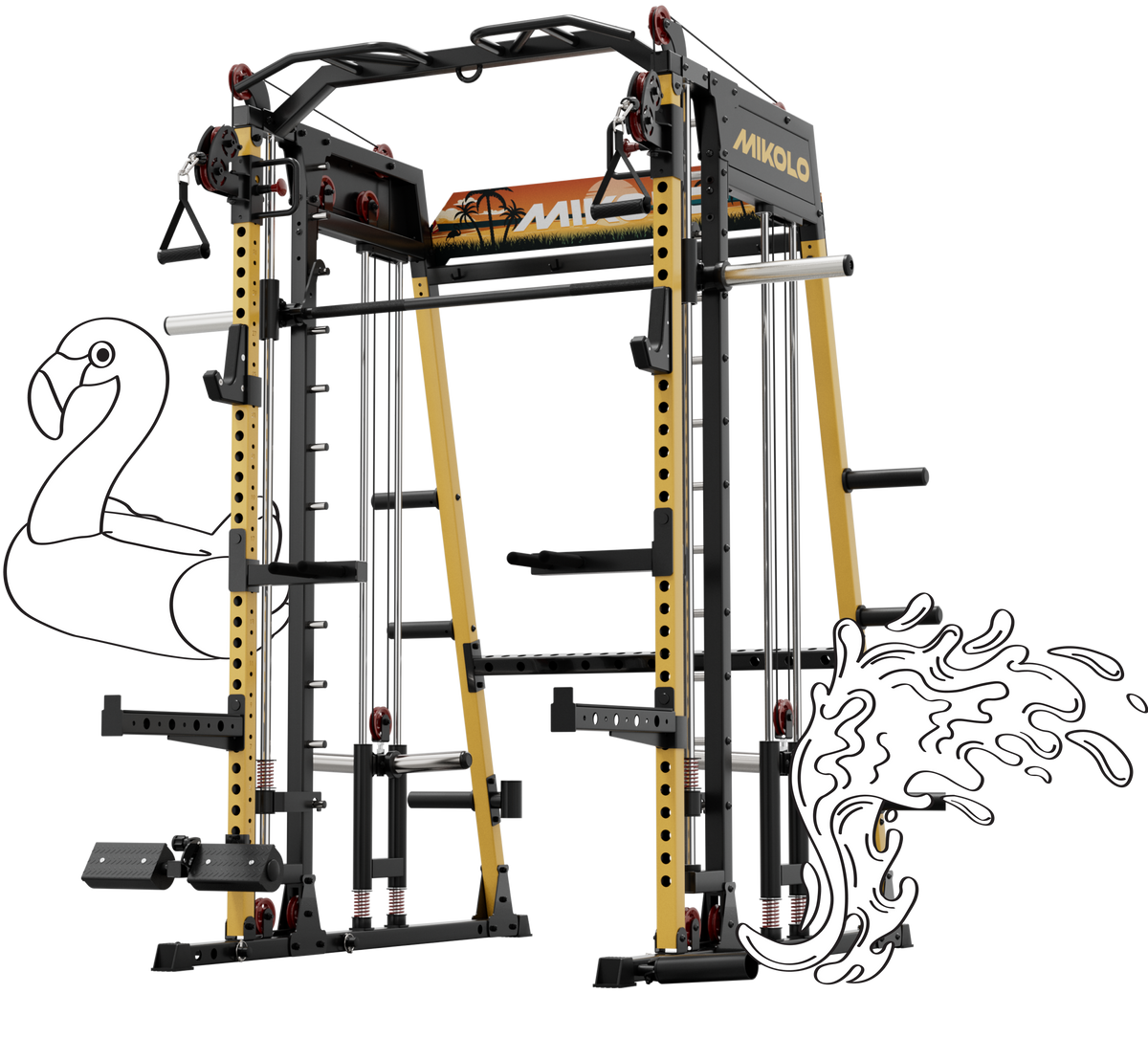 M4-2.0 Elite All-In-One Workout Smith Gym Machine with Dual Weight Stacks (UPGRADED)